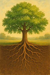 At Leading Edge Hypnotherapy, we believe healing must start at the root. This image of a deeply rooted tree reflects our approach: we help you release emotional cravings and subconscious pain through powerful hypnotherapy—so true transformation can take hold and last.